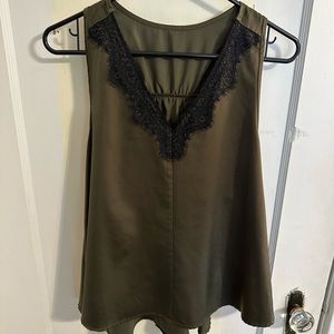 Forest Green Women’s Silk Laced Tank Top